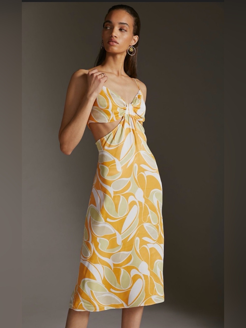 Anthropologie midi cut out slip dress